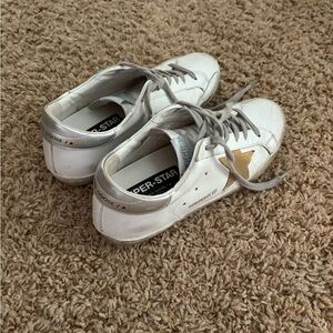Golden Goose White Sneakers with Gold Star
